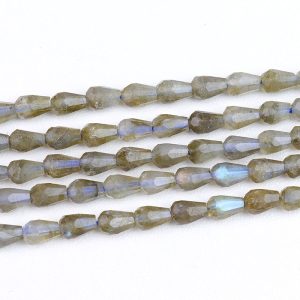 Labradorite Faceted Rondelle Large Hole Size Beads 9mm - 2 mm Drill Hole