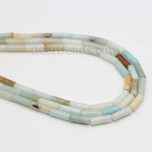 Amazonite Round Tube Beads