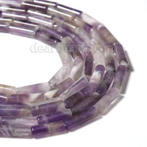 Amethyst Round Tube Beads