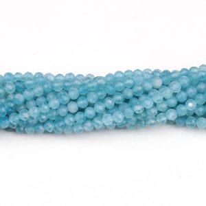 Faceted Sky Blue Jade Beads