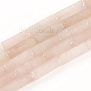 Rose Quartz Round Tube Beads
