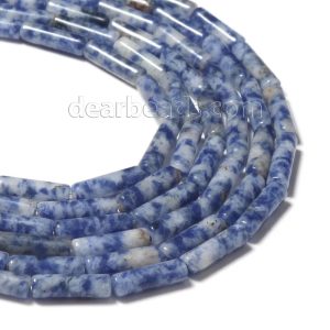 Blue Spot Jasper Tube Beads