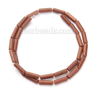 Goldstone Tube Beads