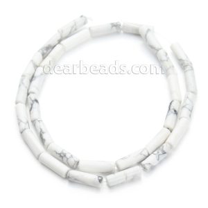 Howlite Round Tube Beads