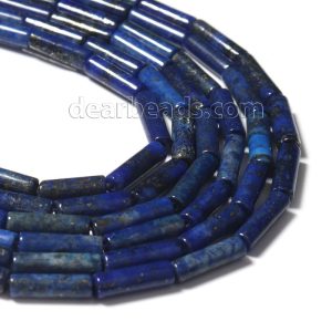 Lapis Lazuli Round Tube Beads