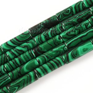 Malachite Round Tube Beads