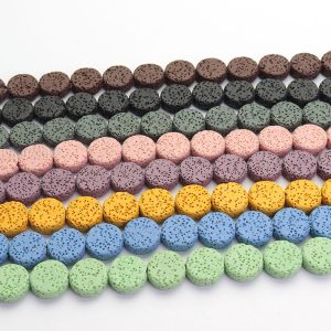 Bracelet Making Kit Beads Bulk - 800Pcs Color Volcanic Gemstone Lava Rock  Beads